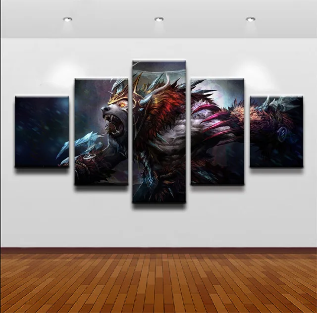 HD печать 5 шт. DOTA 2 Roshan существо Картина на холсте настенная живопись плакат
