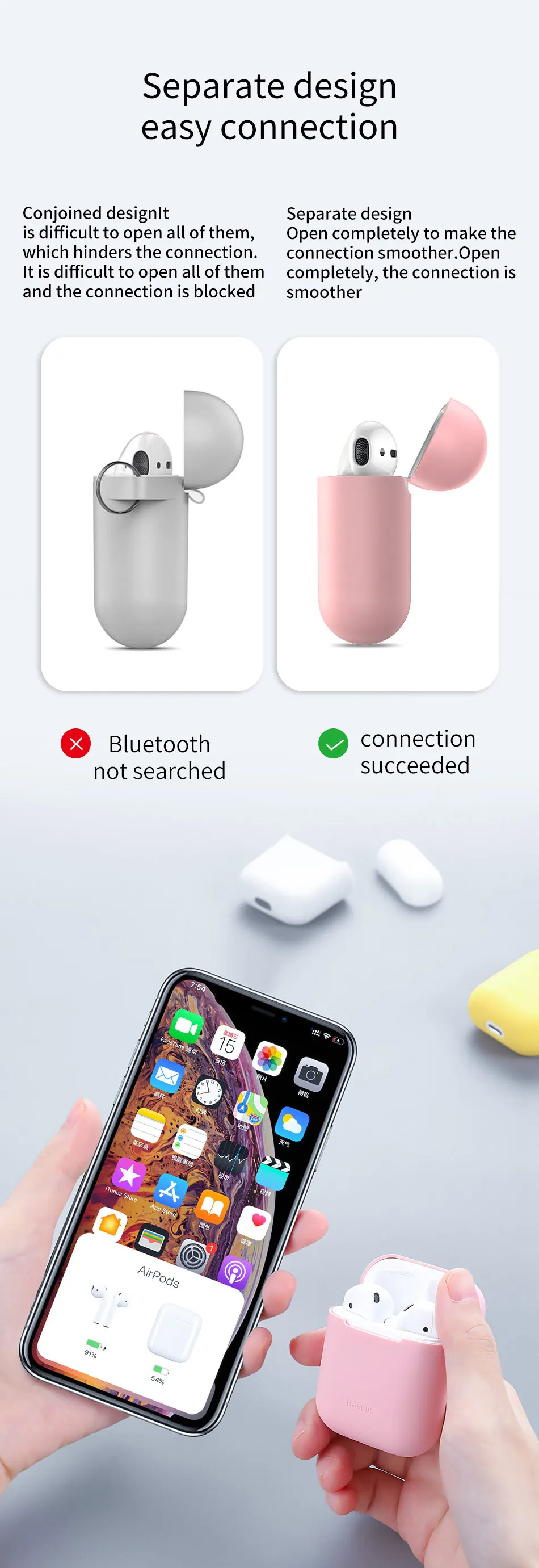 Baseus, Ультратонкий чехол, гарнитура для airpods, универсальный силиконовый защитный бокс для Air Pods, 1, 2, аксессуары чехол на airpods 2