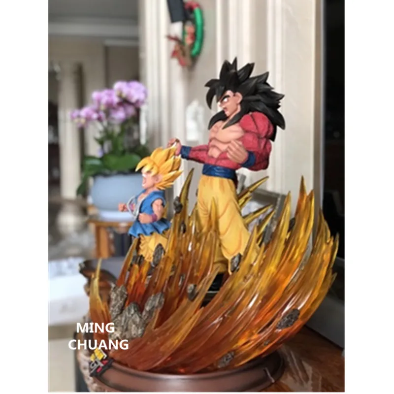 23,6" Статуя Dragon Ball Saiyan Son Goku бюст со светодиодный светильник портрет головы GK фигурка Коллекционная модель игрушки 60 см коробка D915