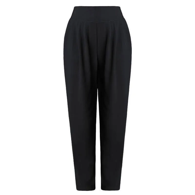 

Women's Pants Casual Fashion Solid Mid Elastic Waist Long Trousers Office Women Joggers Sweat Pencil Pant Black Summer Pants