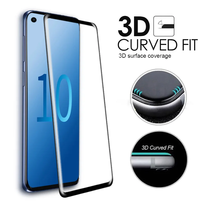 3D on for samsung galaxy s10 screen protector plus lite note 9 tempered glass safety protective note9 s9 10s 9s s 10 samsong 9H | Мобильные