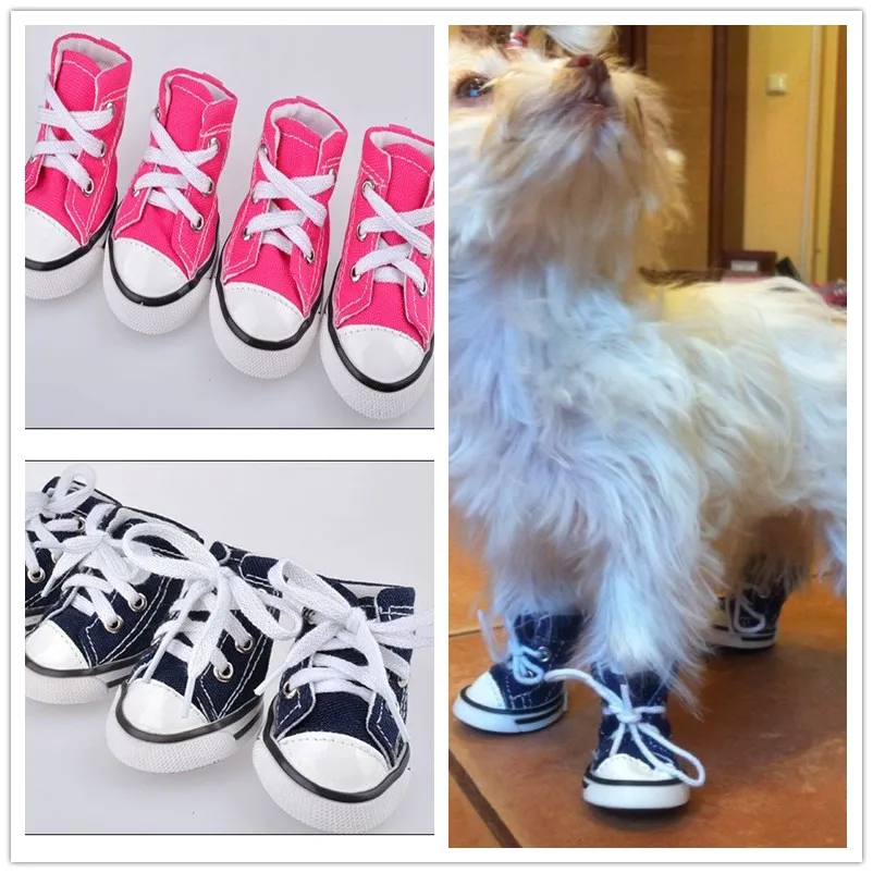 

Dog Pet Shoes Pet plimsolls dog sneakers Pet dog canvas shoes 4pcs/set F21