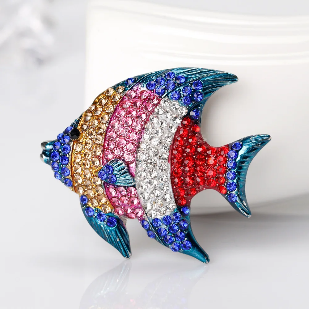 4A Size 4.6X4.1 cm Много видов рыбных костей Золотая рыбка Карп эмалированная Рыба Брошь булавка для женщин животные со стразами ракушка брошь Имитация жемчуга ювелирные изделия - Окраска металла: 4A Size 4.6X4.1 cm