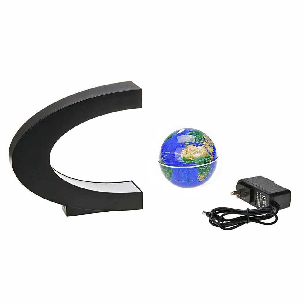 Новый светодиодный ночник C формы с магнитной левитацией плавающей глобус Карта