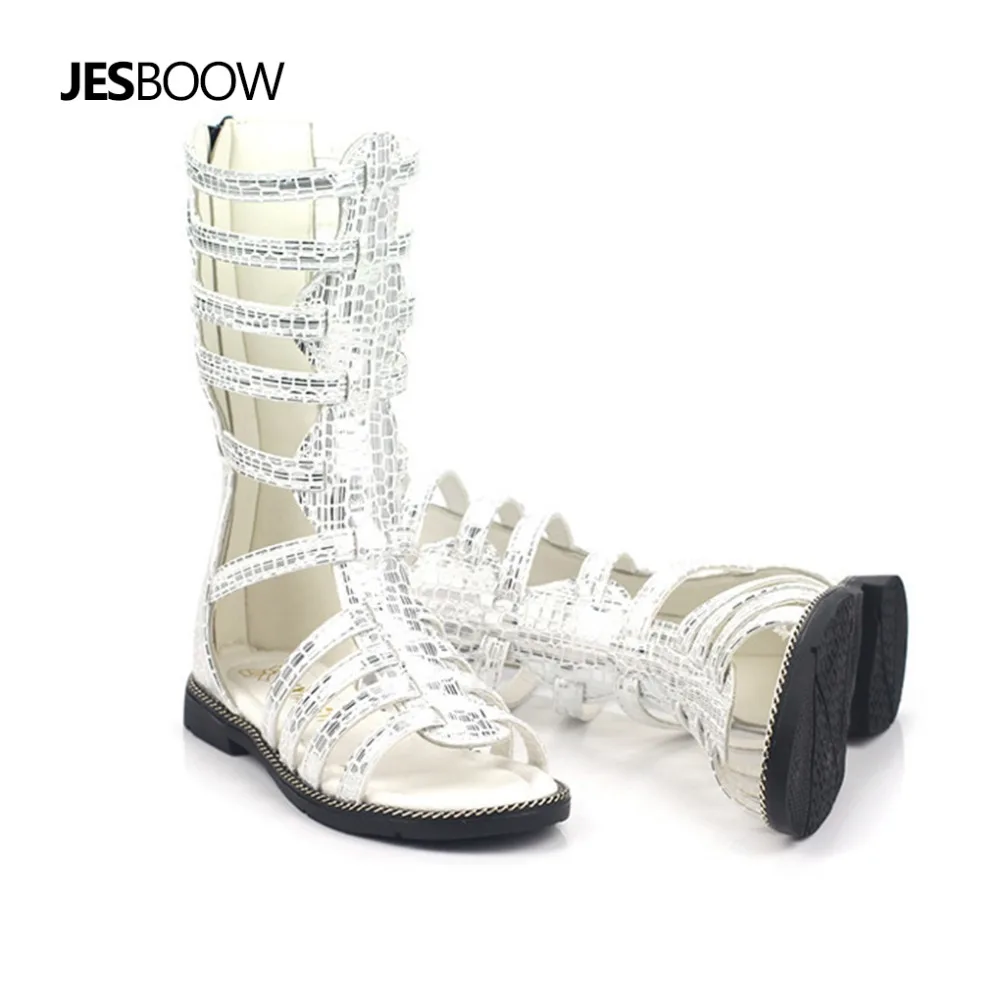 

Children Girls Embossed shoes Sandals Hi-knit Roman sandals Zipper shoes