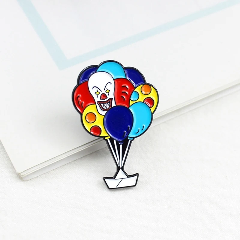 Личность новый игривый цирк ужас клоун брошь в форме воздушного шара радуга цвет