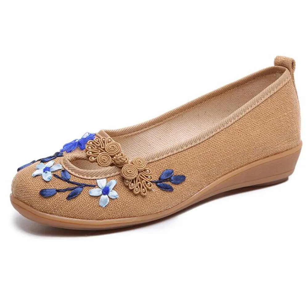 Летняя женская обувь на плоской подошве Вязаные тканевые лоферы с цветочным