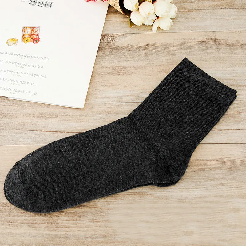 Dark grey 10 пар/лот, качественные эластичные осенне-зимние повседневные носки, деловой стиль, черные, серые, 5 цветов, теплые носки для мужчин - Цвет: Dark grey