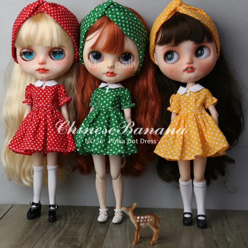 1 комплект милое платье в горошек Icy Blyth для Azone Licca Одежда кукол наряд