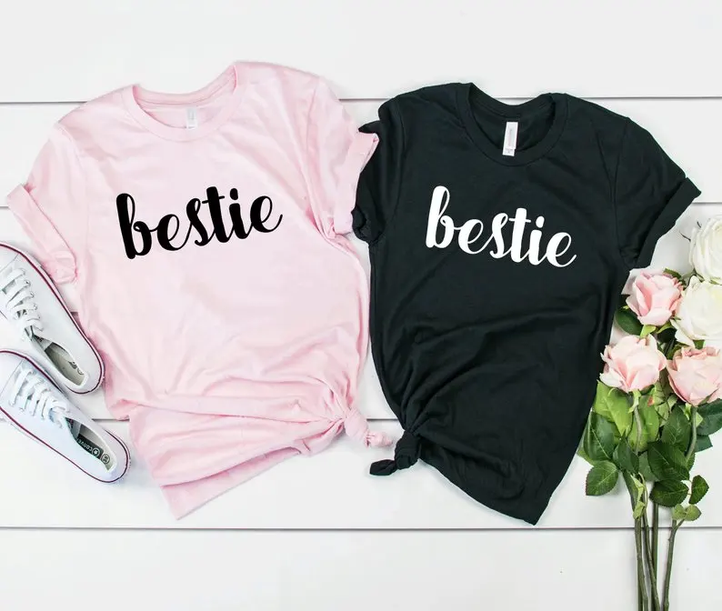 Sugarbaby лучшая футболка Bff рубашки лучшие друзья подарок подходящие лучший друг