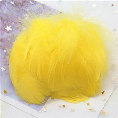 yellow 100p 8-12 см натуральные лебединые перья 100 шт Мягкие гусиные перья теплый цвет окрашенное перо страуса самодельный декоративный дизайн для рождественской вечеринки - Цвет: yellow 100p