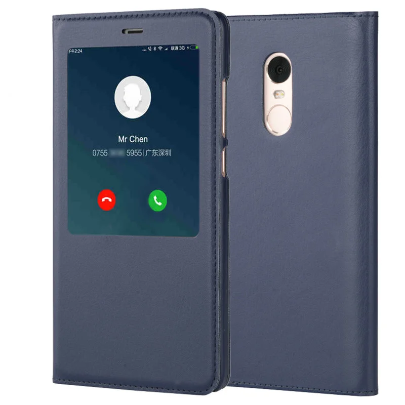 Для Xiaomi Redmi Note 4 7 Чехол для Redmi Note 5 Pro глобальная версия кожаный флип-чехол с окошком для Xiaomi Redmi Note4 4X5 7 Чехол - Цвет: Blue