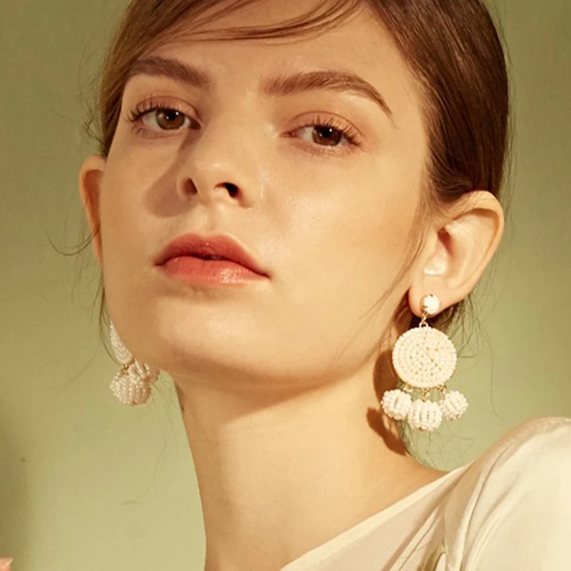 Серьги JURAN Hyperbole женские Винтажные серьги в стиле бохо с бусинами 2019 | Украшения и