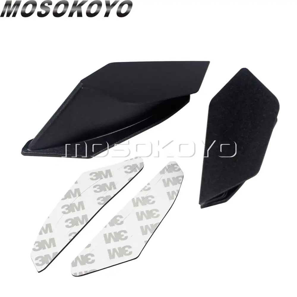 Белый Мотоцикл Скутер аэродинамический Winglets комплект боковая наклейка на крыло для Ducati RSV V4S Kawasaki Ninja ZX6R Versys Nmax - Цвет: Черный