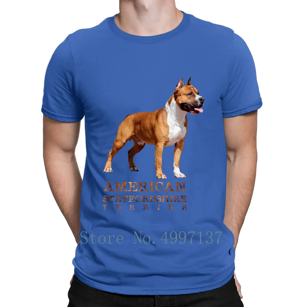 Американский стаффордширский терьер Amstaff Футболка 100% хлопок дизайн комическая