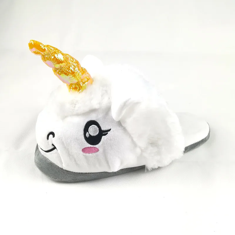 FAYUEKEY/домашние теплые плюшевые тапочки с единорогом из мультфильма Мягкие