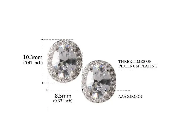 Brand jewelry silver plated AAA zircon high quality crystal stud earrings for exquisite women bricons|stud crystal|earring designs womenstud diy |