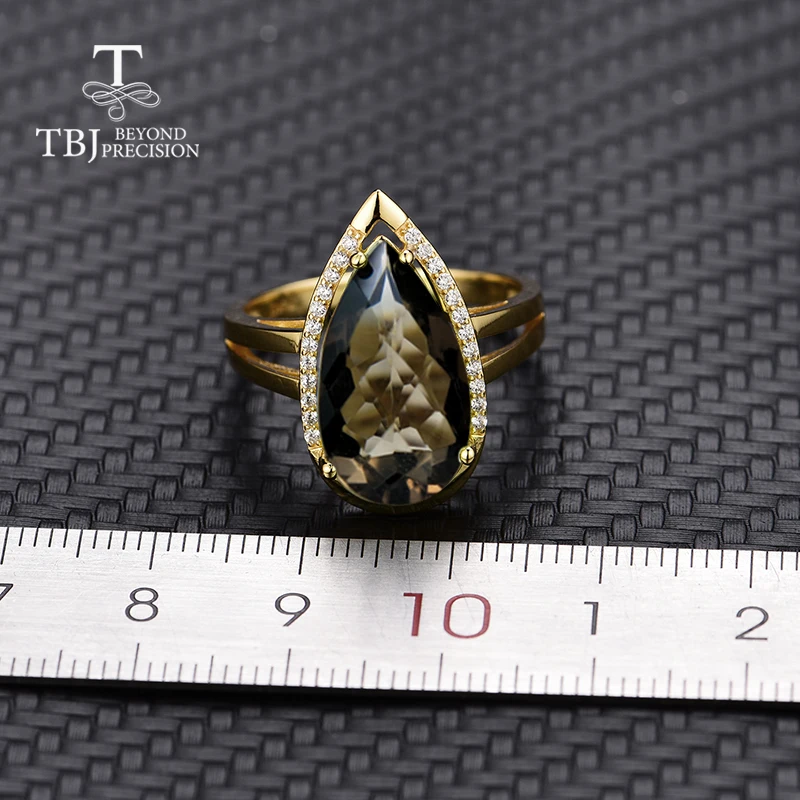 Женское кольцо с драгоценными камнями TBJ 100% натуральный дымчатый кварц