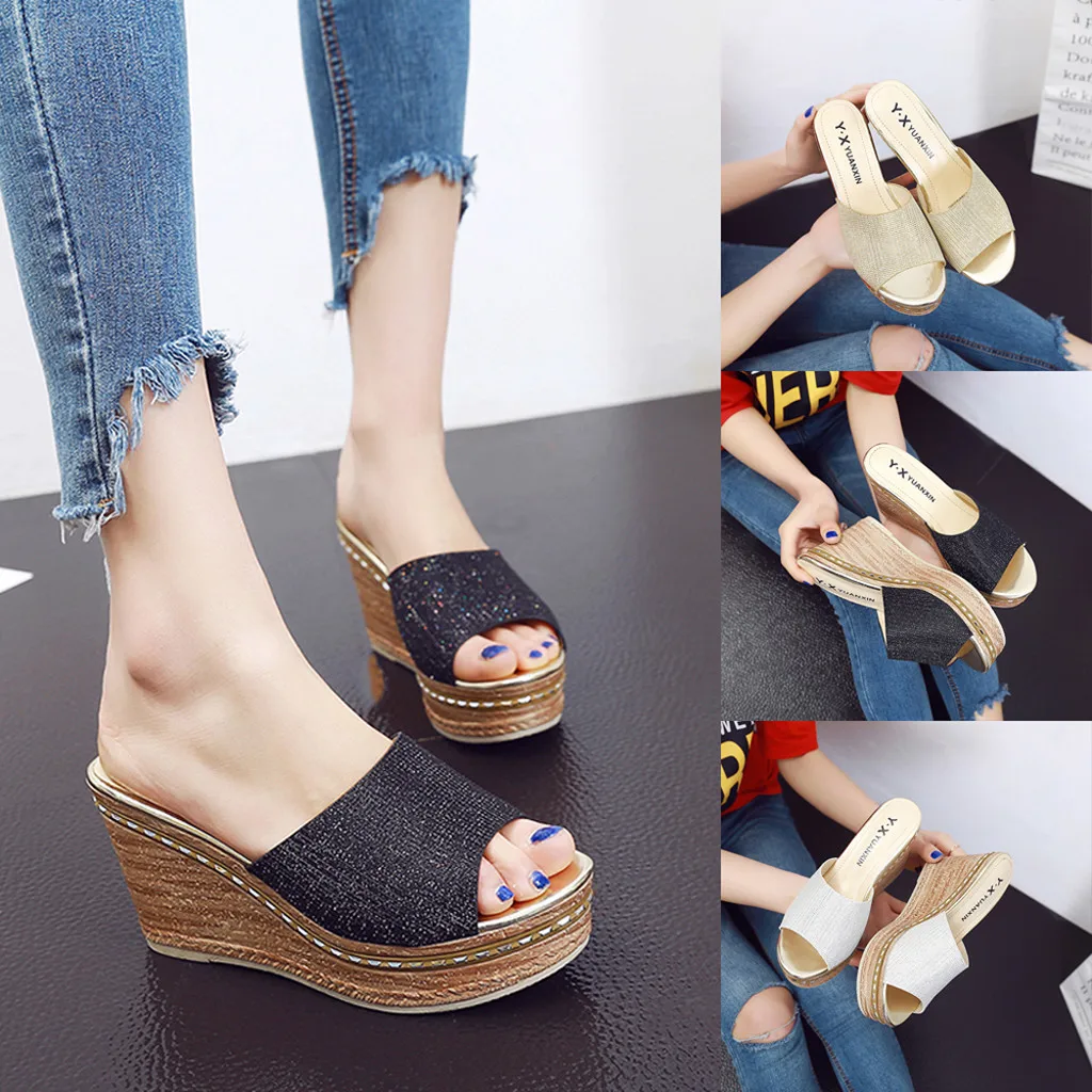 ONTO MATO женские сандалии со стразами Повседневные летние туфли на танкетке Модные