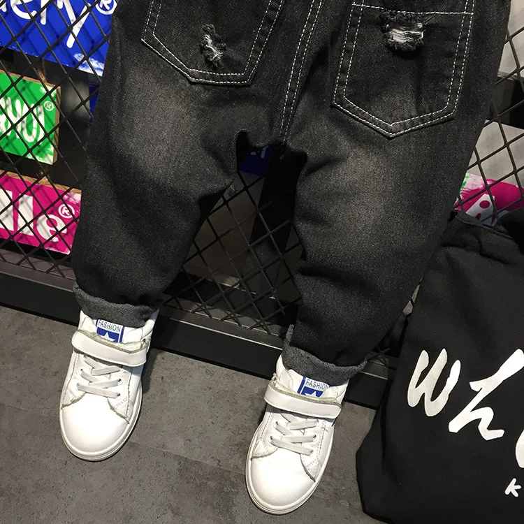 2018 г. осенние детские джинсы для мальчиков джинсовые штаны маленьких