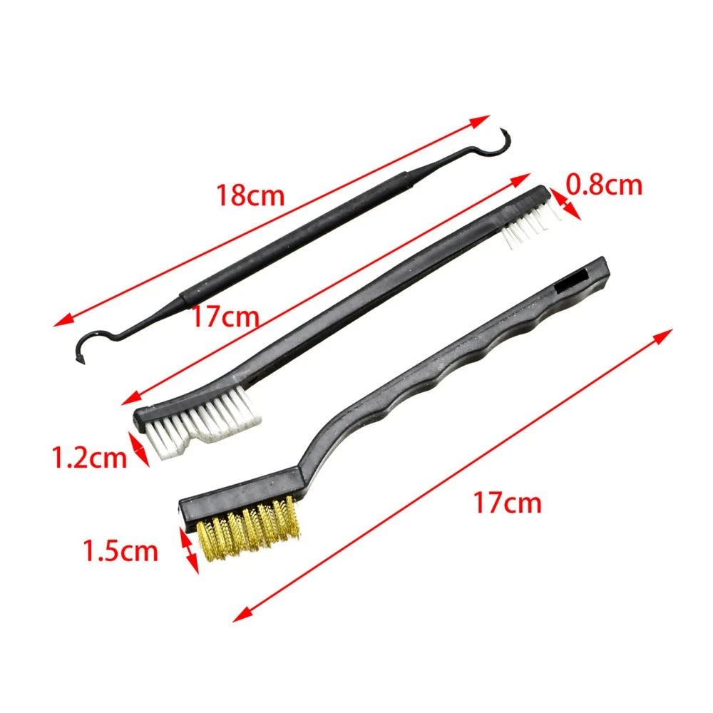 3Pcs Airsoft Rifle Gun Brush Tool Cleaning Set Kit Pick Double-end Brushes Brass Pistol Shotgun | Спорт и развлечения