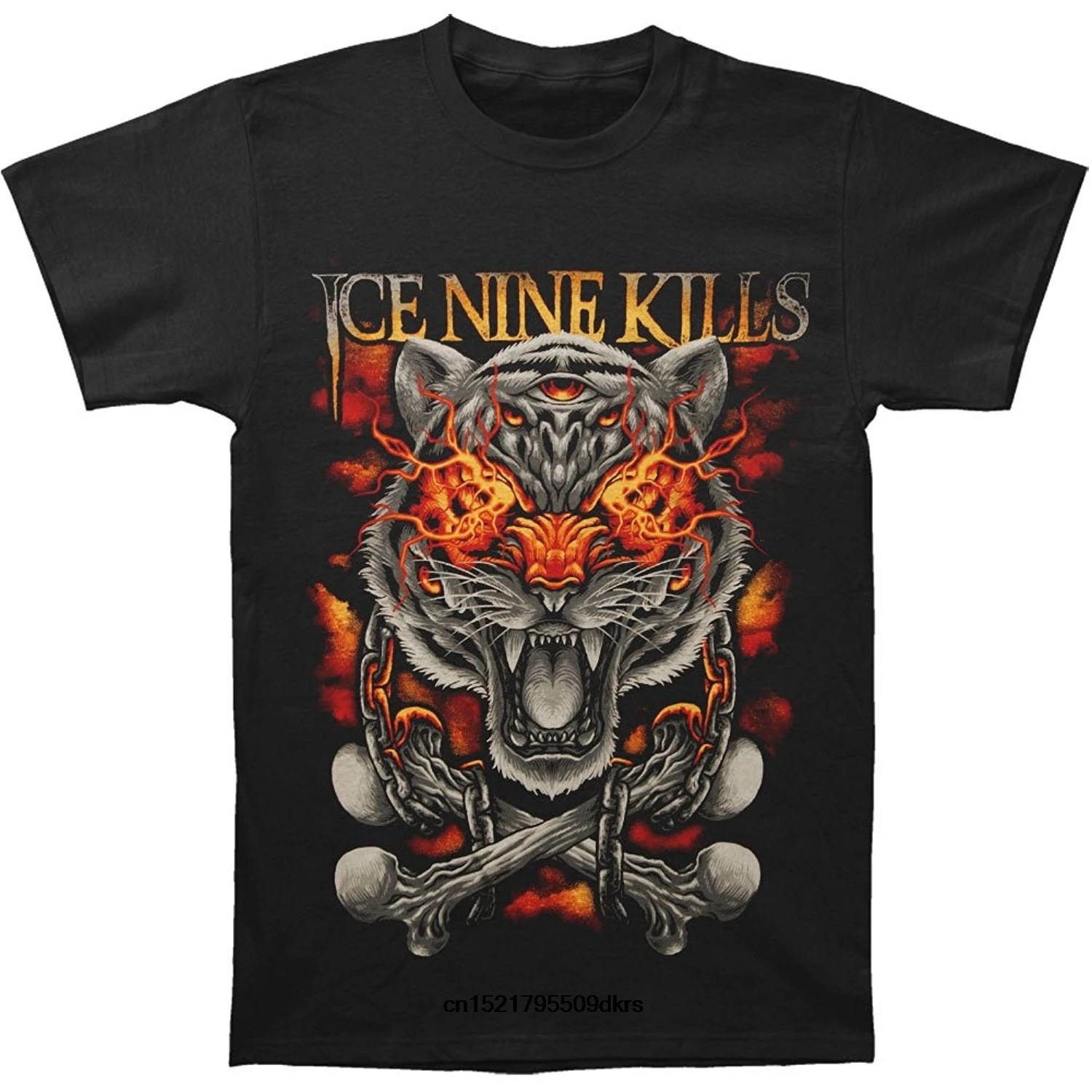 Мужская футболка Ice Nine Kills Demon Tiger хлопковая черная забавная новинка wo для