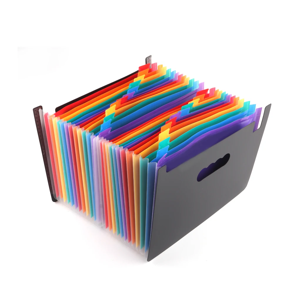 Colorful ABEDOE, 24 кармана, расширяющаяся папка для файлов, переносная папка для файлов, А4, расширяемый органайзер для бизнес-файлов с этикеткой, классификация - Цвет: Colorful