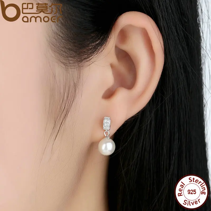 Женские серьги подвески с жемчугом из серебра 925 пробы|earrings with pearls|drop earringsearrings drops
