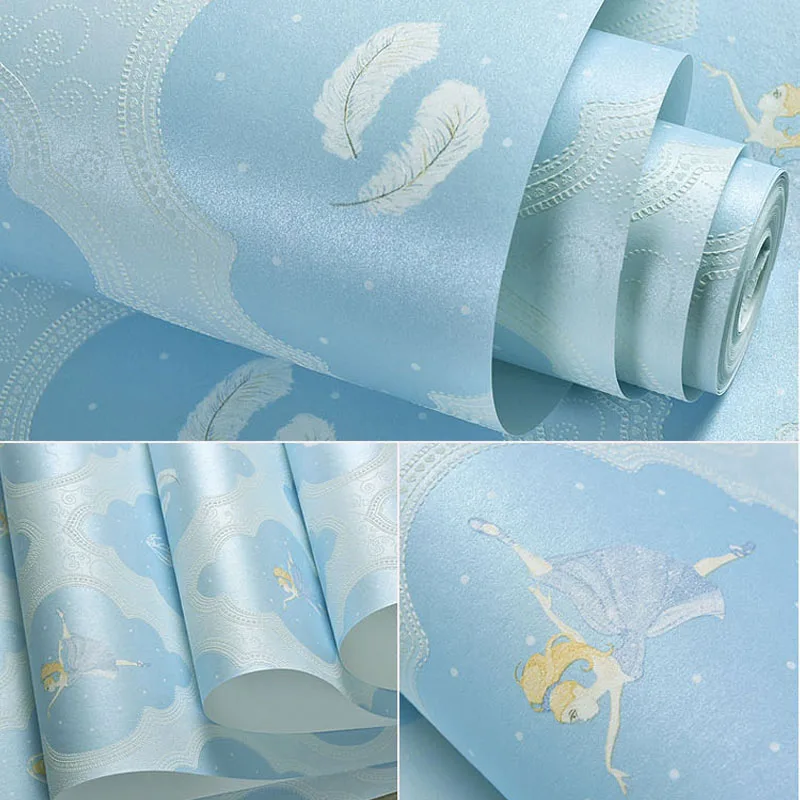 3D Мультяшные обои нетканые для милой девочки рулон обоев детей принцессы