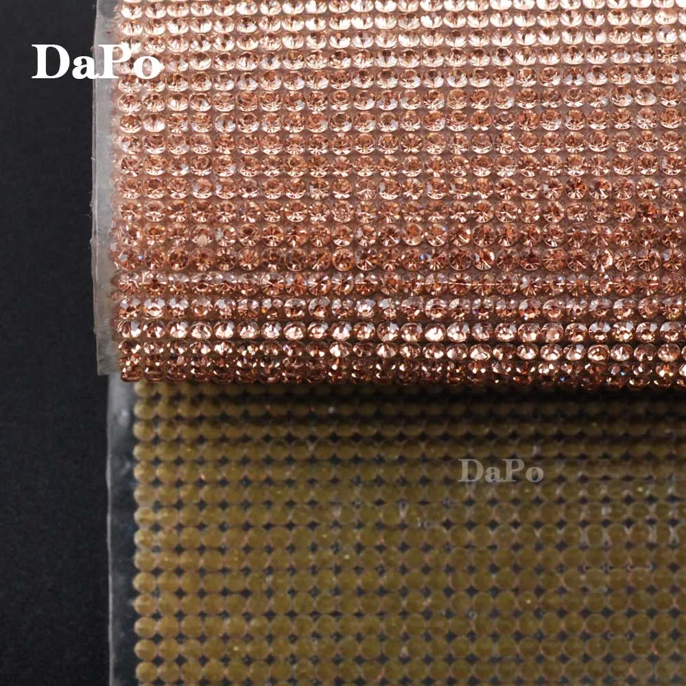 Champagne 24x40 см хрустальные стразы, отделка горячей фиксации, стразы, кристальная сетка, окантовка, свадебные аппликации с бисером в листе для платьев, стразы - Цвет: Champagne