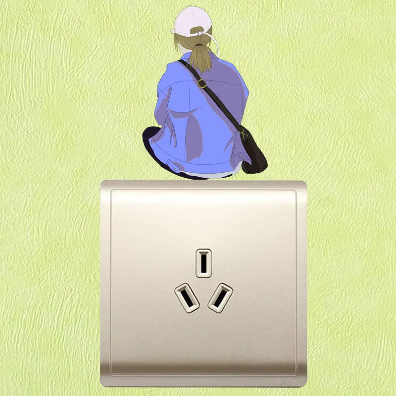 YOJA модные девушки с нетерпением Переключатель стикер комнаты декоративный