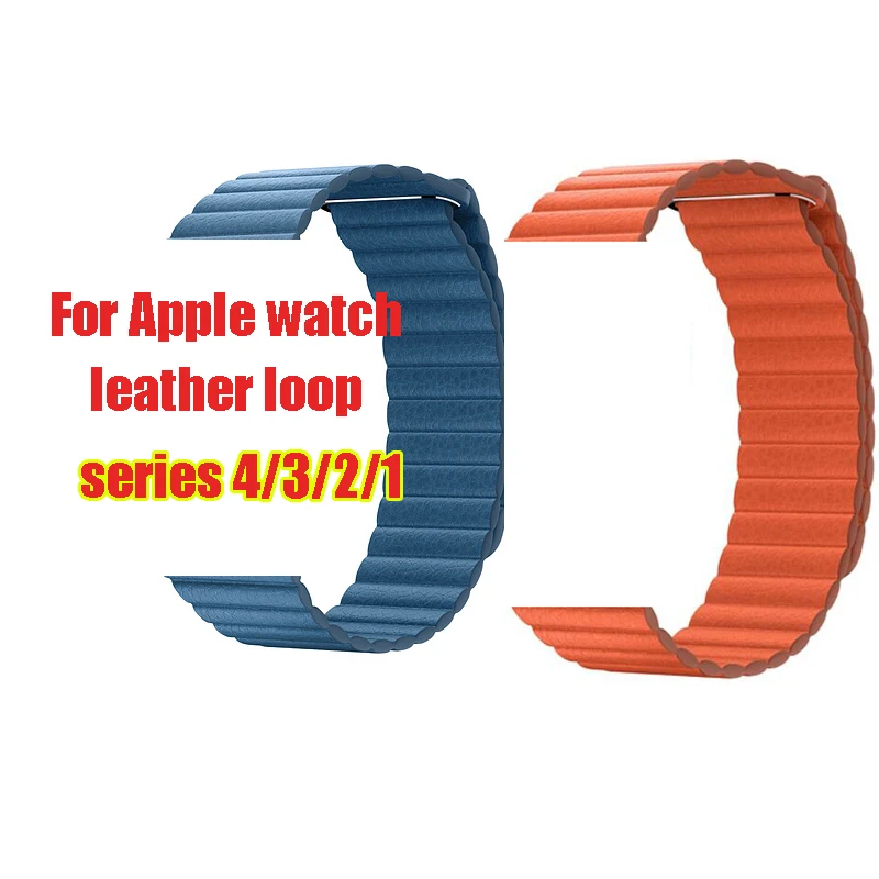Ремешок для apple watch ремешок из натуральной кожи 38 мм 40 42 44 с регулируемой магнитной