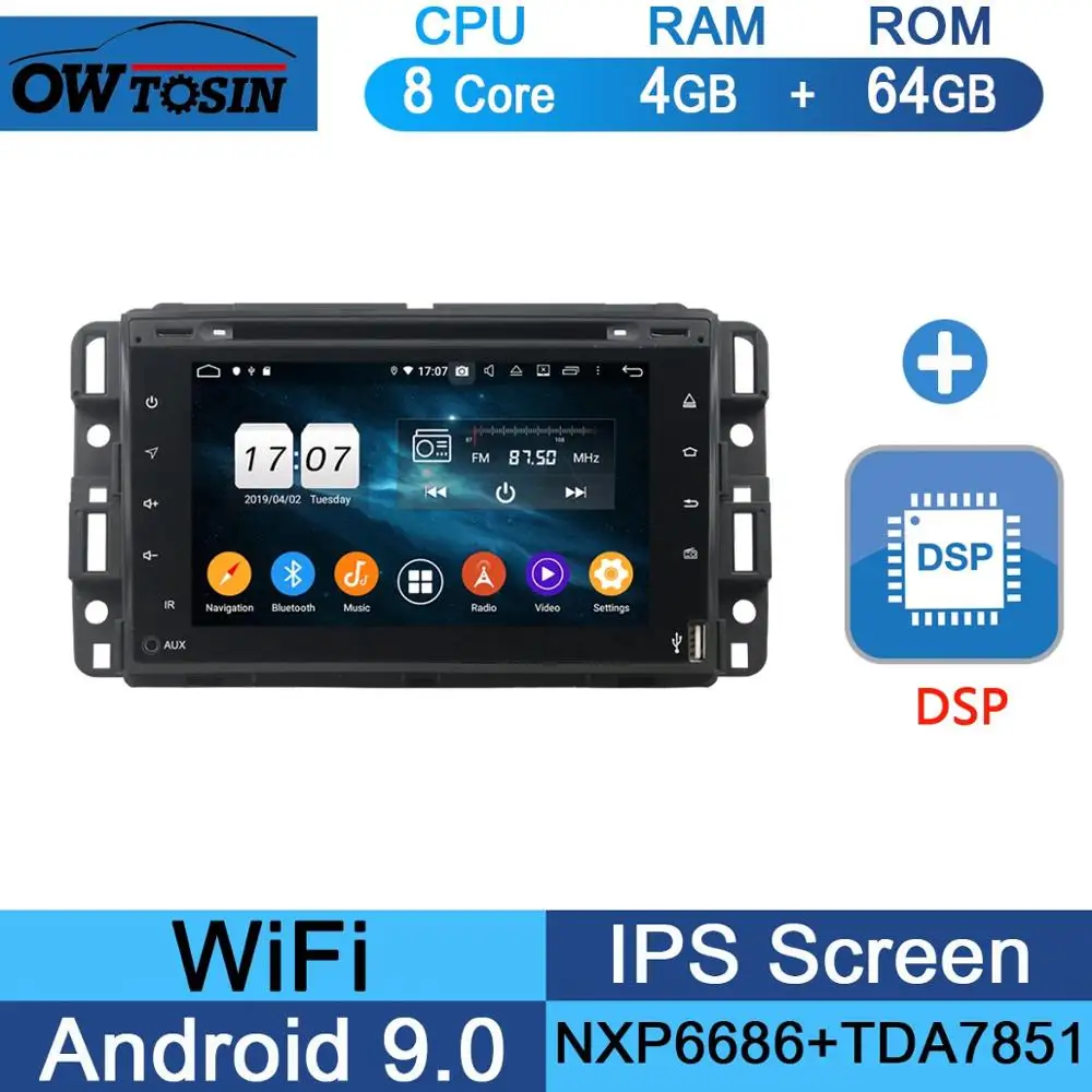 64G DSP " ips 8 Core 4G+ 64G Android 9,0 автомобильный DVD радио gps для GMC Yukon Sierra Tahoe передняя фара для Chevy Express Impala Cobalt Equinox DSP CarPlay - Color: 64G DSP