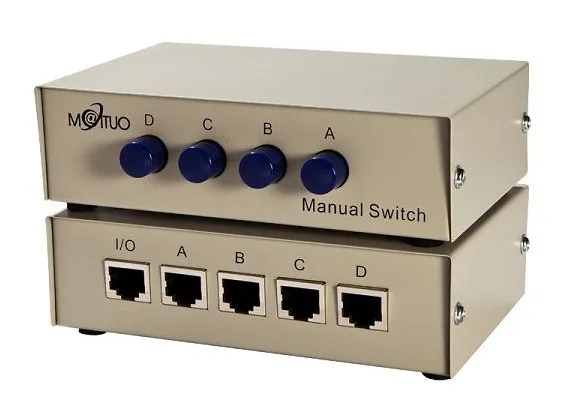 Четырехпортовый переключатель сетевого обмена ручной RJ45 устройство Ethernet