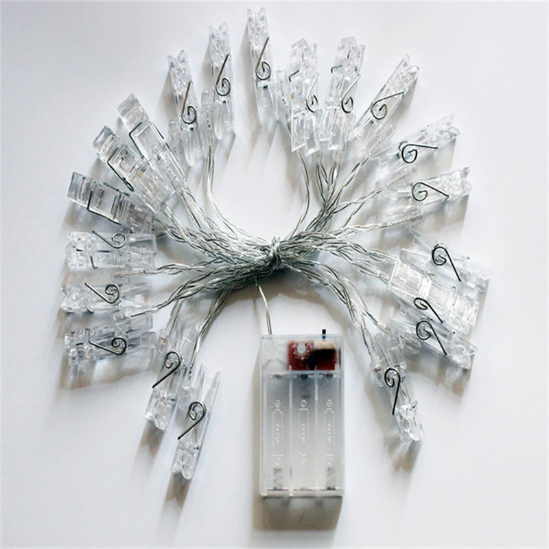 SVELTA Garland Battery Powered Photo Clip String Lights Gerlyanda Decorative LED Christmas For Party Holiday Decoration | Лампы и
