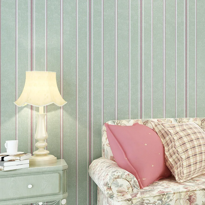 Полосатые обои Cheng Shuo для спальни нетканые фоновые гостиной и телевизора простые