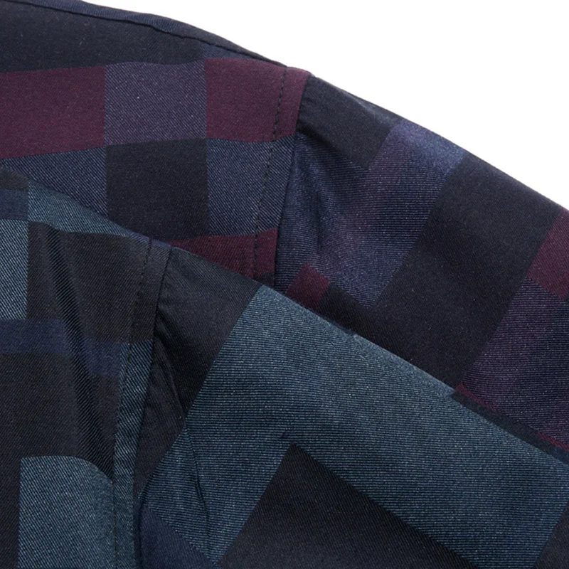 2019 брендовая Повседневная клетчатая Роскошная приталенная Мужская рубашка с