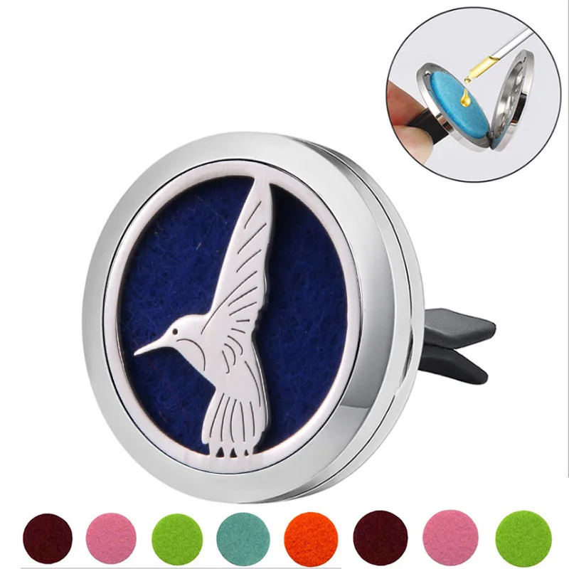 Автомобильный освежитель воздуха из нержавеющей стали с бабочкой, ароматический распылитель эфирного масла, медальон, отправка в случайном порядке, 1 шт., масляные подушечки, подарочные украшения для девочек - Окраска металла: Платиновое покрытие