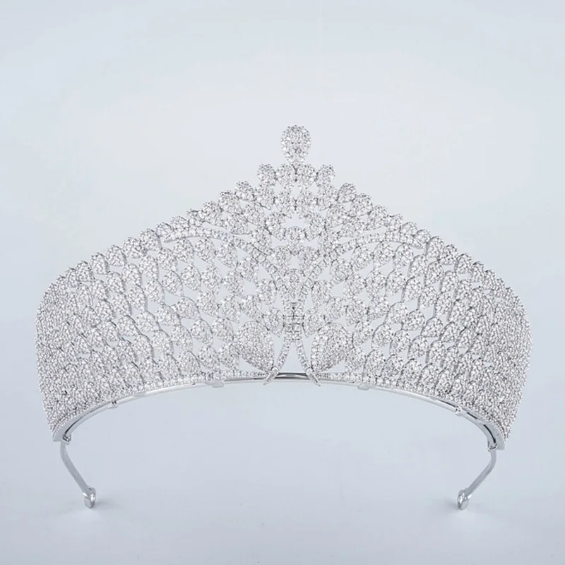 A Vintage Tiara Королевские Роскошные циркониевые и хрустальные диадемы из Кубического циркония для свадебной вечеринки, винтажные диадемы для королевы и невесты, пышные короны для принцессы - Окраска металла: A Vintage Tiara