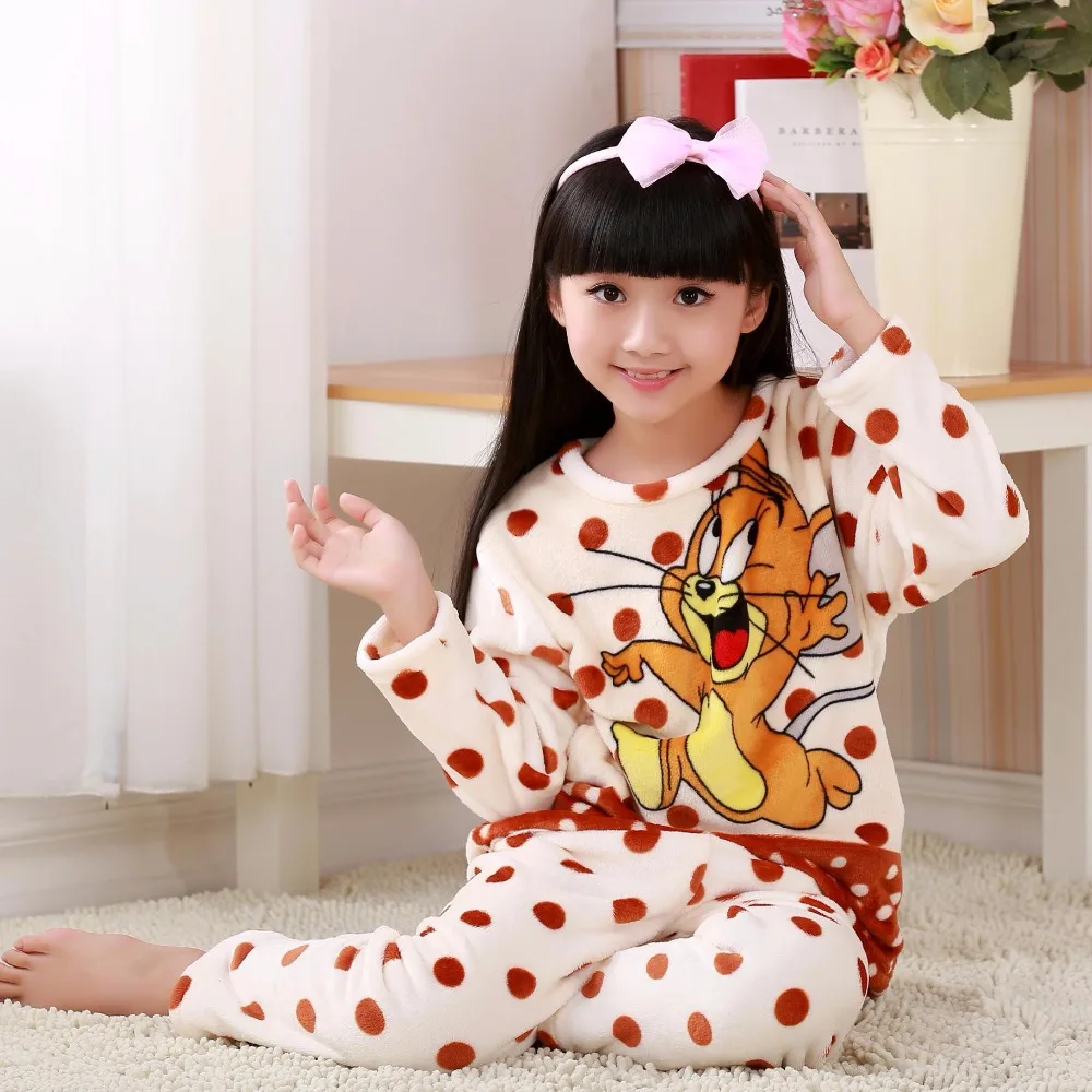 Мягкая на ощупь Детская домашняя одежда из кораллового флиса Детские пижамные