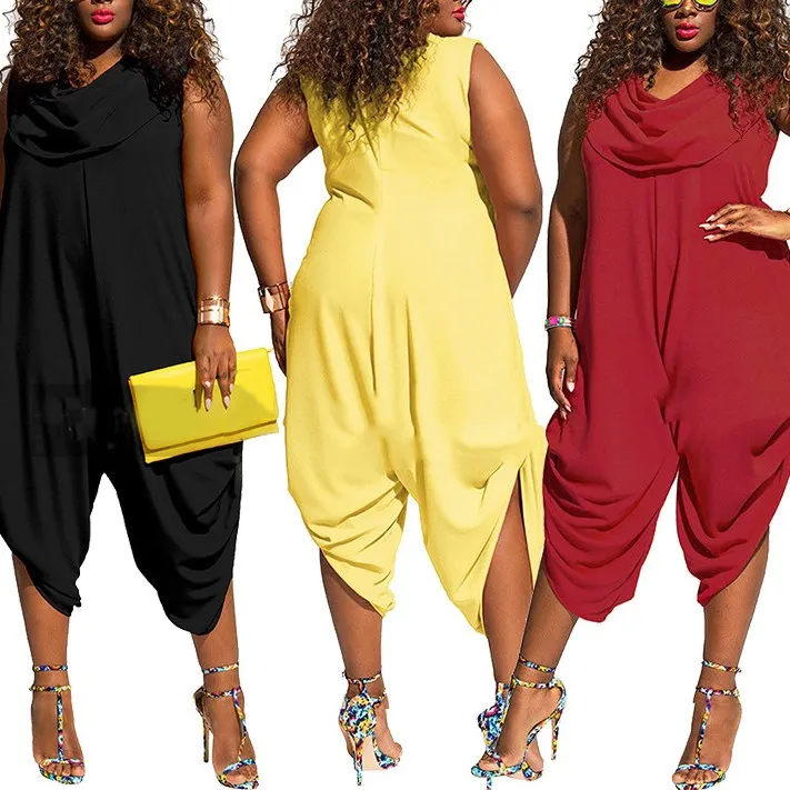 Женский свободный комбинезон большого размера повседневные длинные штаны белый