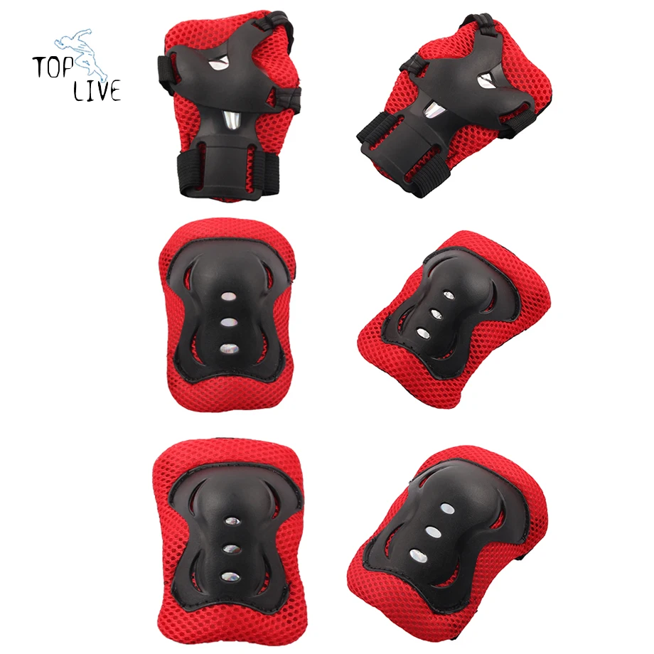 Новый 6 шт./компл. Детей Спорт Безопасность Запястье Руки Локоть Наколенники