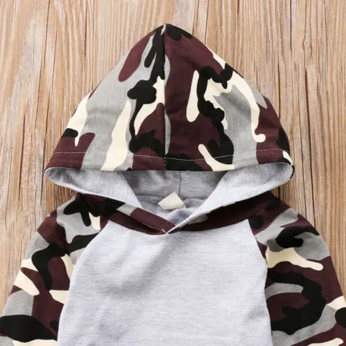 Модный комплект одежды из 2 предметов для новорожденных мальчиков камуфляжный