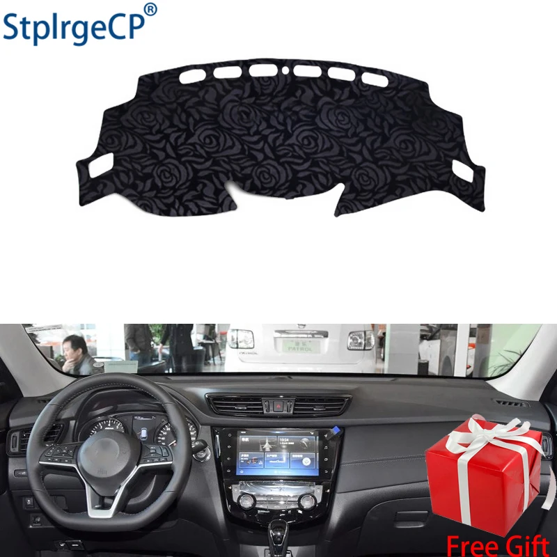 Нескользящий автомобильный коврик для приборной панели с розовым рисунком