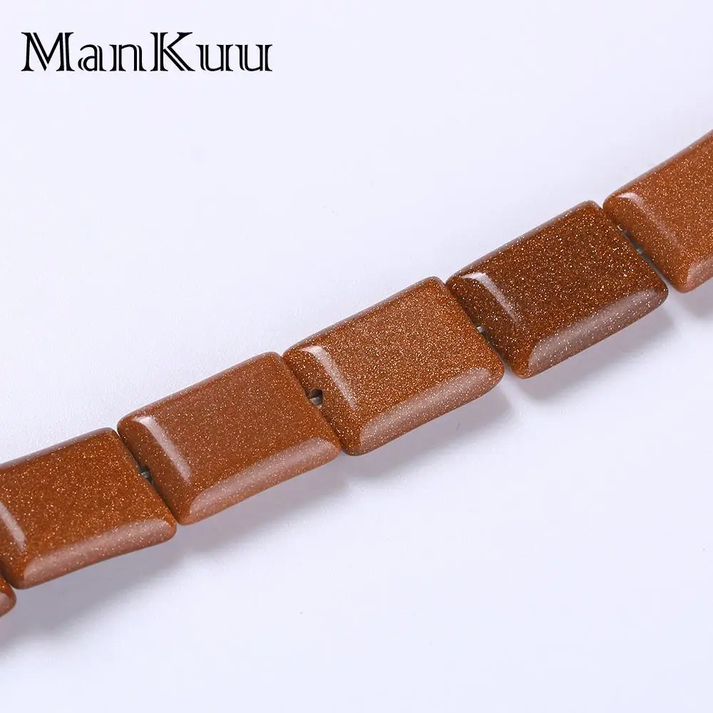 Прямоугольные бусины с золотым песком Mankuu 10*18/13*18/14*20/18*30 мм незакрепленные из