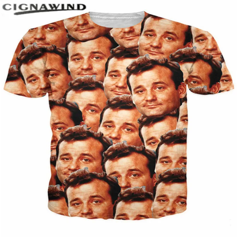 New summer top funny Anime streetwear tops Comedy star Bill Murray 3D printed t shirt Men Women casual hip hop Harajuku t-shirts | Мужская
