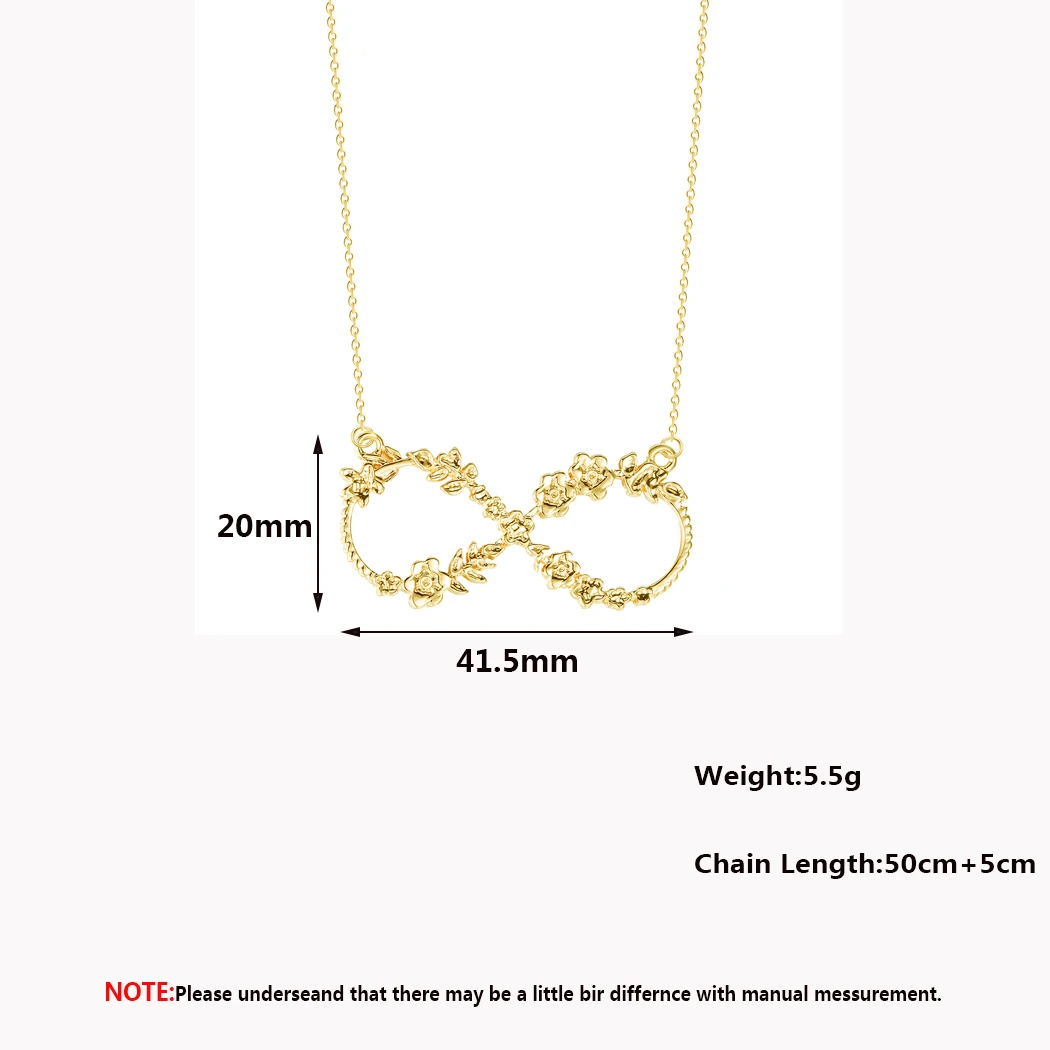 Kinitial из нержавеющей стали бесконечность ожерелье очарование роза подвеска с