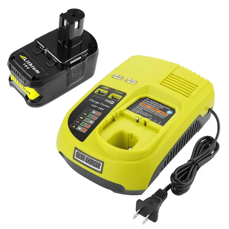 3A 12V 18V для Ryobi P117 Ni-Cd Перезаряжаемые Батарея Зарядное устройство металл-гидридных или никель Li-Ion Мощность инструмент P108 US EU Plug до середины голени