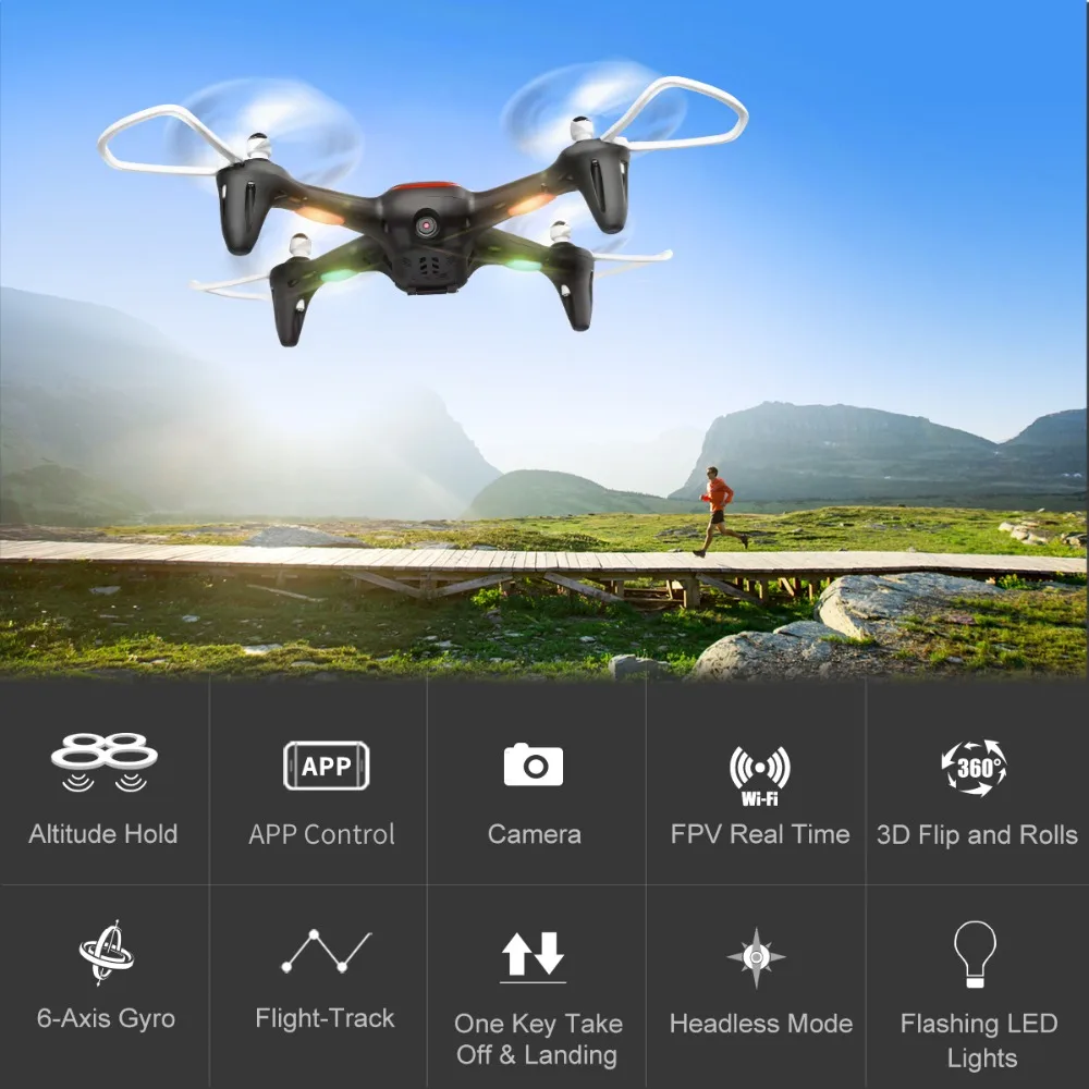 Дрон Syma X15W с Wi-Fi FPV камерой удержанием высоты 3d-флипом RC квадрокоптером RTF умным