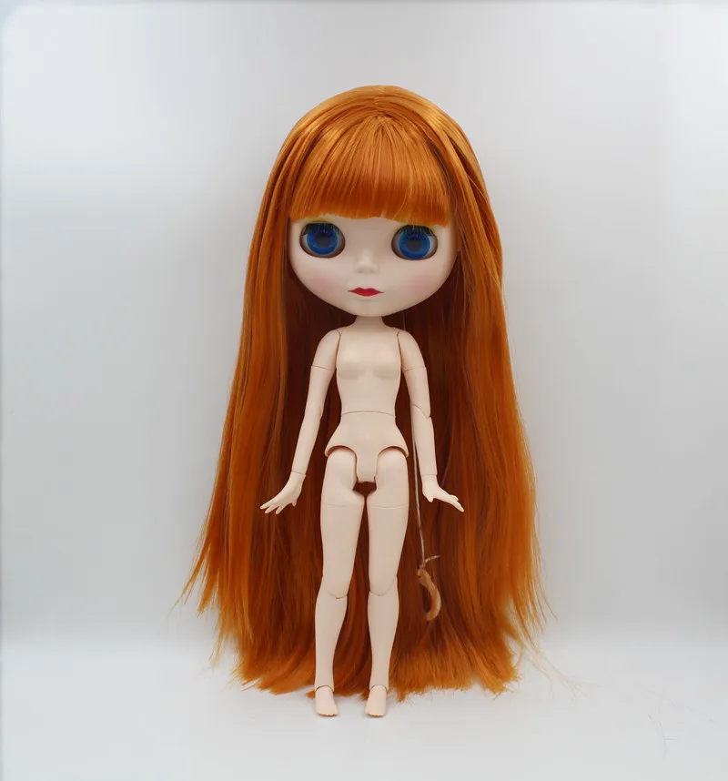 Кукла Blygirl кукла Blyth темно оранжевая челка с прямыми волосами 1/6 Обнаженная 19